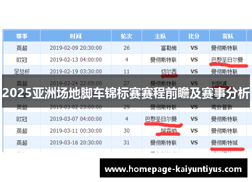 2025亚洲场地脚车锦标赛赛程前瞻及赛事分析