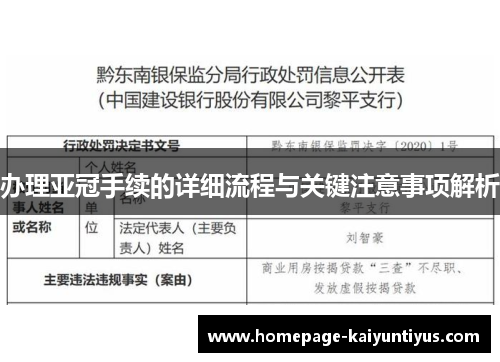 办理亚冠手续的详细流程与关键注意事项解析